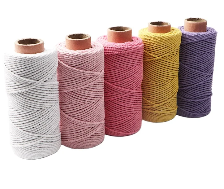 

High Quality Twisted Macrame Cord Natural Soft Cotton Rope for Wall Hanging