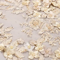 

2019 Hot Sale Chantilly Lace Crystal Beads for Wedding Dress, Fashion Beaded Lace Fabric with Rhinestone