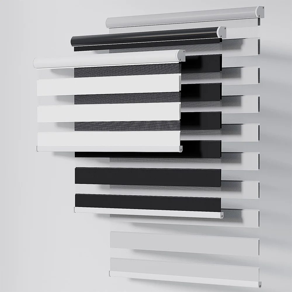 Customized Day and Night zebra Blinds Blackout Automatic Electric Wifi Panel Cordless Window Blinds Shades & Shutters