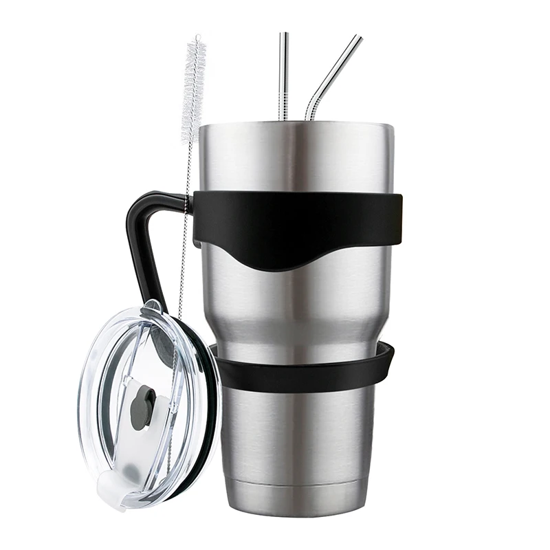 

WeVi Double wall stainless steel vacuum insulated portable steel travel mug with handle, Customized color