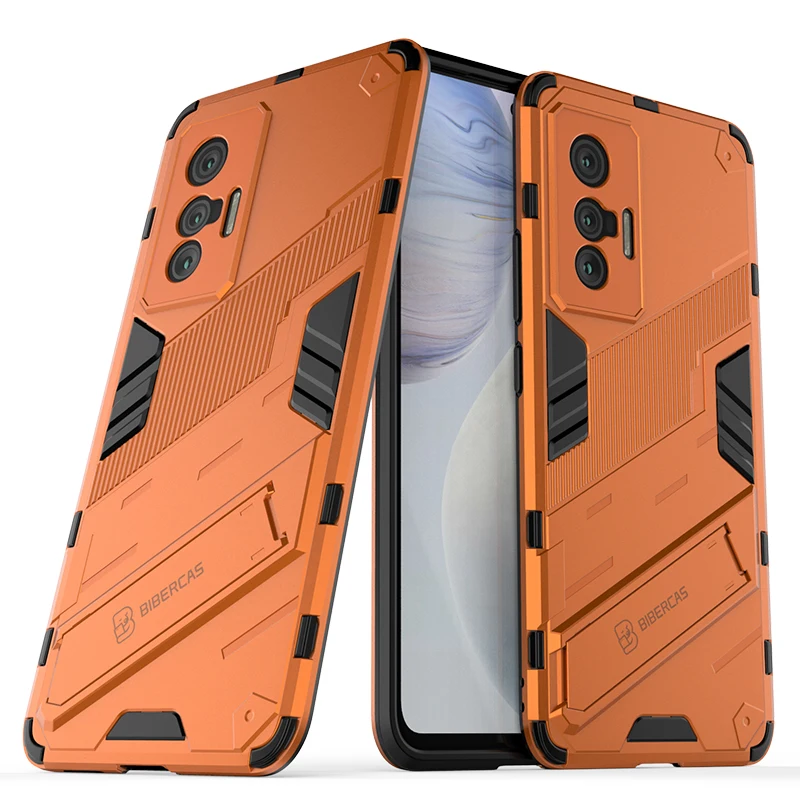 

New Kickstand Shockproof Armor Phone Case For VIVO X70, As pictures