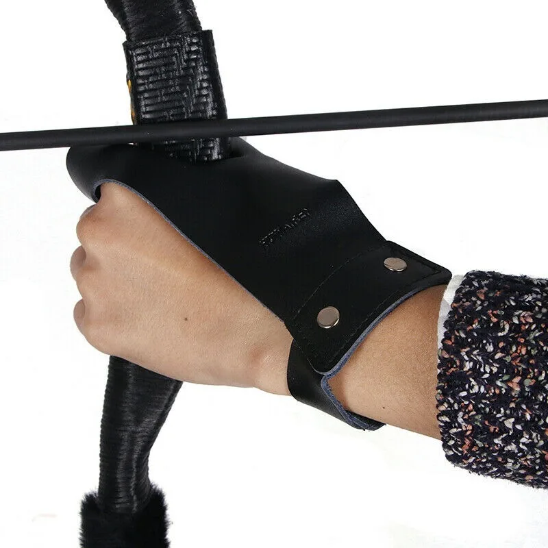 

2 Finger Cow Leather Finger Right/Left Hand Tip Protector for Hunting Shooting