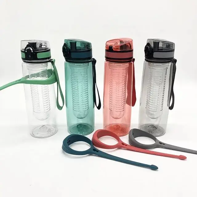 

top selling custom color sports equipped 750ml magnetic band plastic water lemon juicer filter fruit infuser water bottles, Customized color