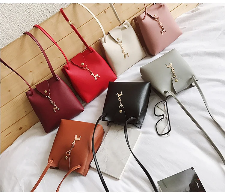 

2021 Wholesale Pu Lady Shoulder Handbag Designer Bag For Girls With Deer Ladies Sling Bags, Multi