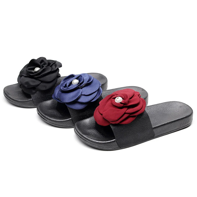 

Women Flowers Slippers Flats Non-slip Home Slippers Ladies Fashion Casual Sandals