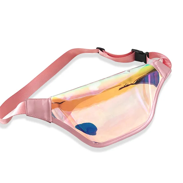 

Custom Leather Chest Bag Woman Holographic Waist Bag