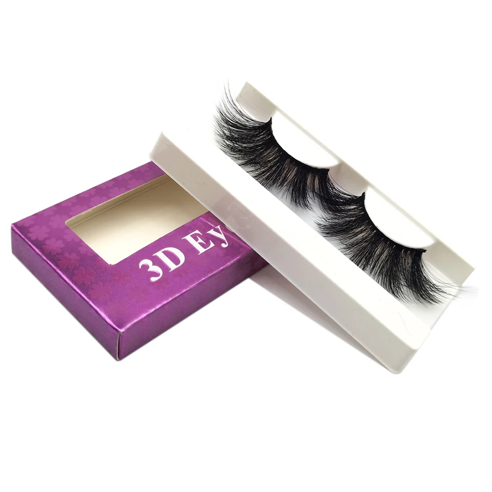 

New Style Vendor Fake Eyelash Handmade Faux Mink Eyelashes Beautiful Lashes Mink 3d 25mm Eyelashes, Black