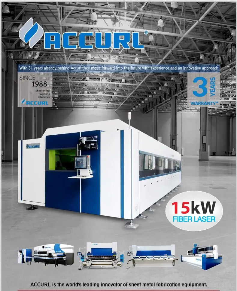 ACCURL Manufacturer 1000w IPG Fiber CNC Laser Cutting Machine for