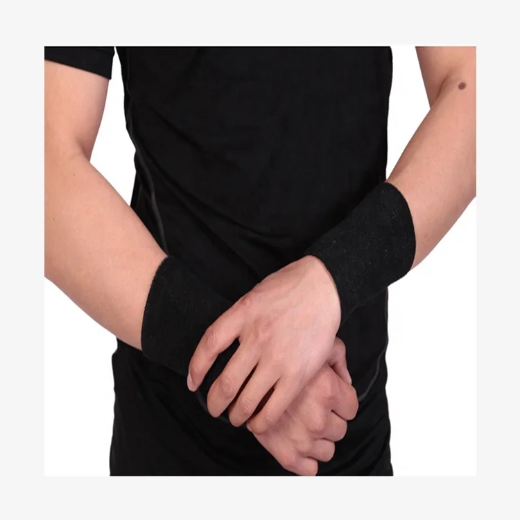 

Warm Bamboo Charcoal Fashion Wrist Guard for Men and Women W-1110, Black, grey