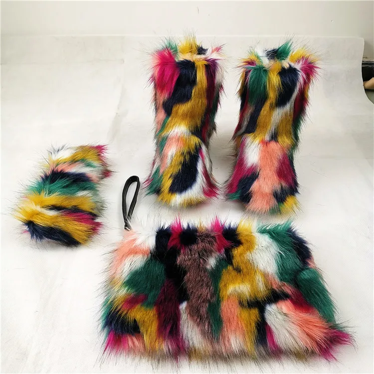 

Factory Direct Wholesale fux fur boot suede fur boots little girls snow boots