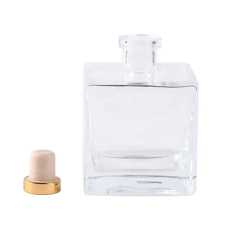 

Luxury 500ml Big Volume Empty Square Reed Diffuser Glass Bottles For Fragrance