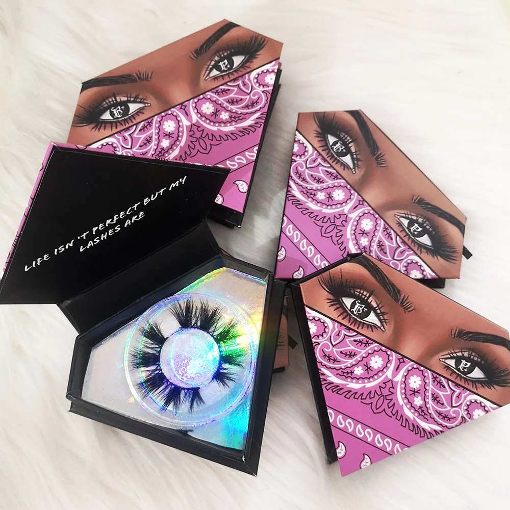 

premium 3d mink eyelash supplies handmade 25mm 5d fluffy mink eyelashes with custom box wholesale vendor, Black