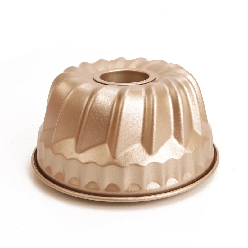 

Heavy Duty Non-stick Bakeware Carbon Steel Cooking Light Fluted Tube Cake Pan Cake Baking Mould, Gold