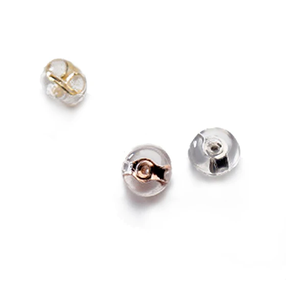 

Silicone 925 Sterling Silver Earrings Back Jewelry Findings, Silver/ gold/ rose gold