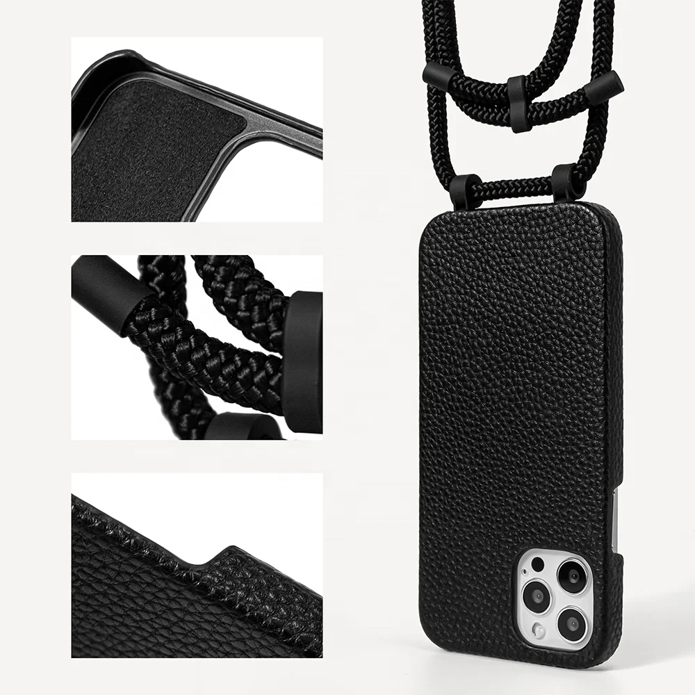

Hot sale products 2021 crossbody leather necklace modular mopbile phone cases & bags for iphone 13. 12