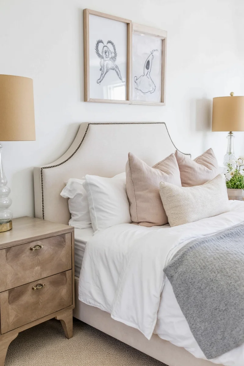 Baby-safe bedroom decor with anchor straps and rounded furniture