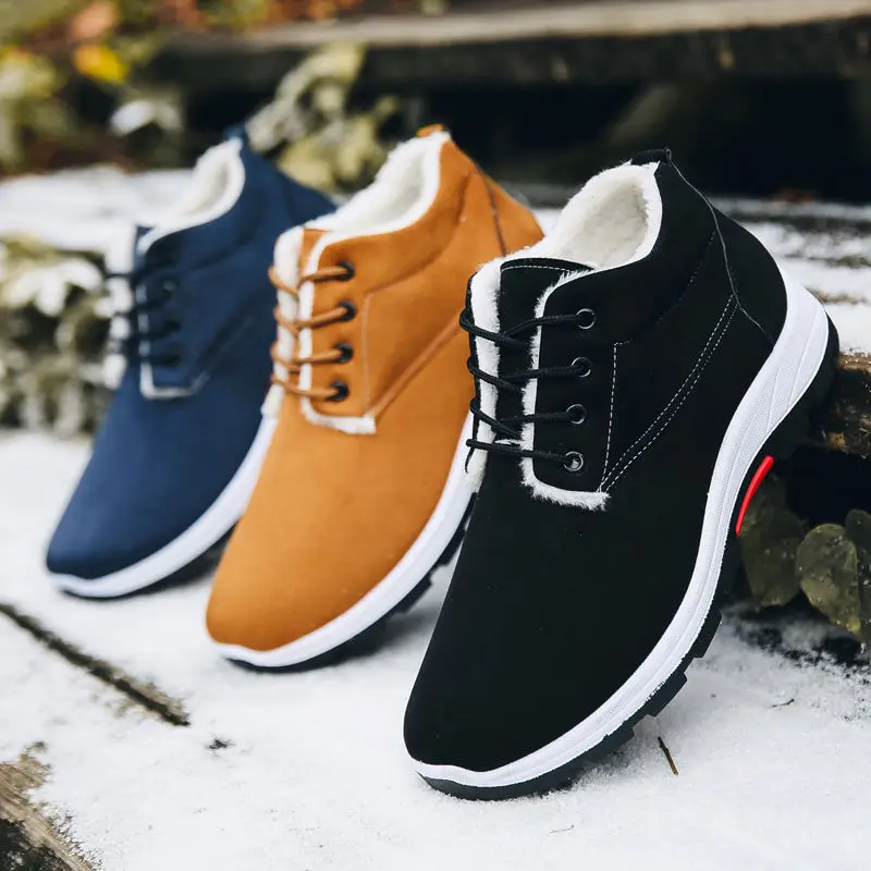 

China Wholesale Winter men's sport shoes warm lining boots men's shoes new design boots, Black,blue,yellow