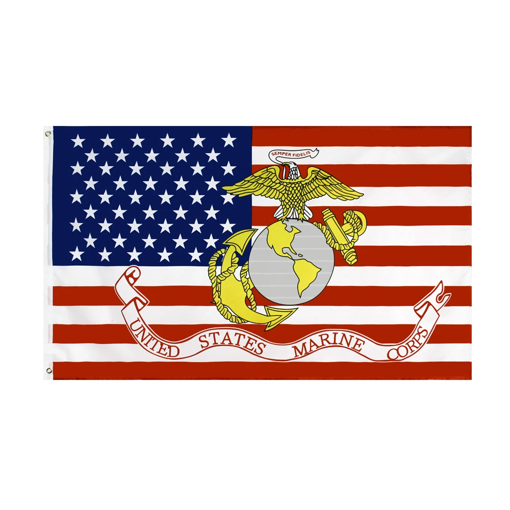 United States Marine Corps Flag 3 x 5 USMC And American USA Wholesale 2 Flags United States Marine Corps Flag 3 x 5 USMC And American USA Wholesale 2 Flags