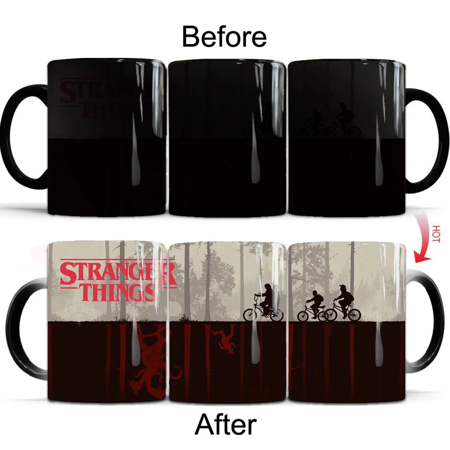 

Stranger Things Tv Show 350ml Ceramic Color Changing Coffee Mug Tea Cup Dropshipping