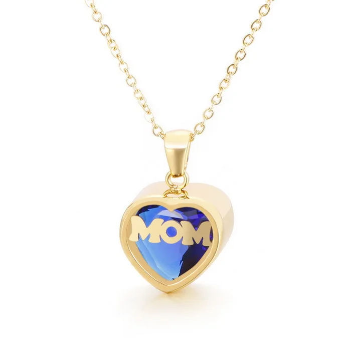 

Hainon I Love You Mom Love Heart Necklace Stainless steel Rhinestone Necklace for Mom Best Mom Necklace Gift for Mother