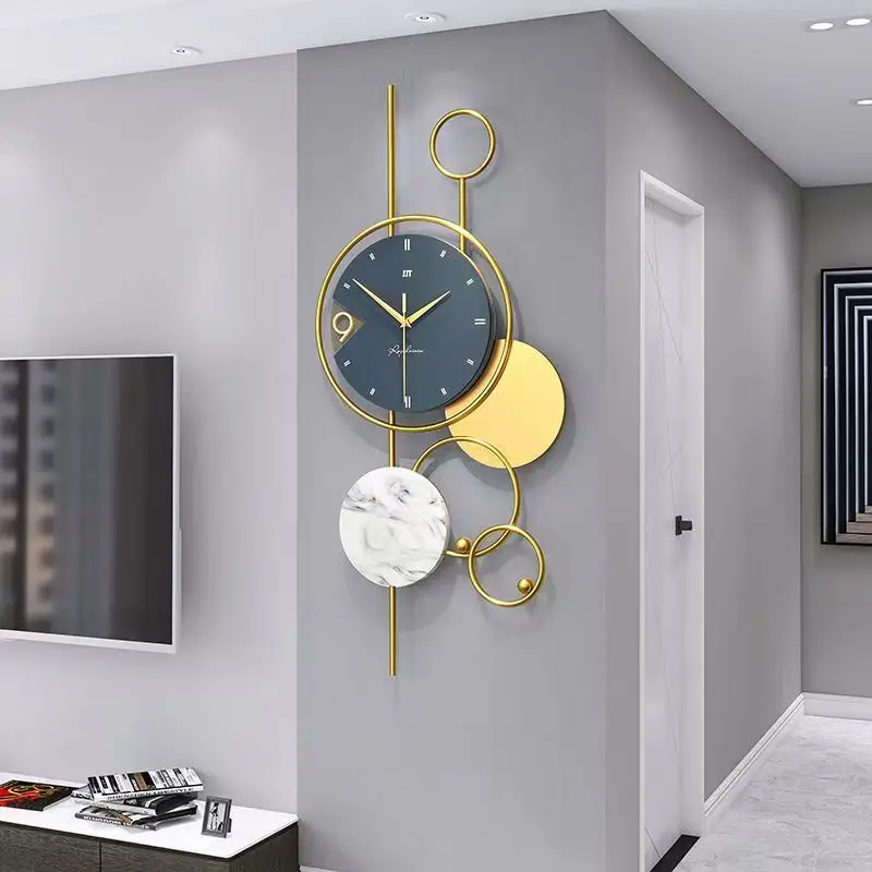 78X38CM ROHS WEEE Simple Iron Modern Wall Clock Living Room Background Home Decor Hangings Watch Customizable Dropshipping 2025