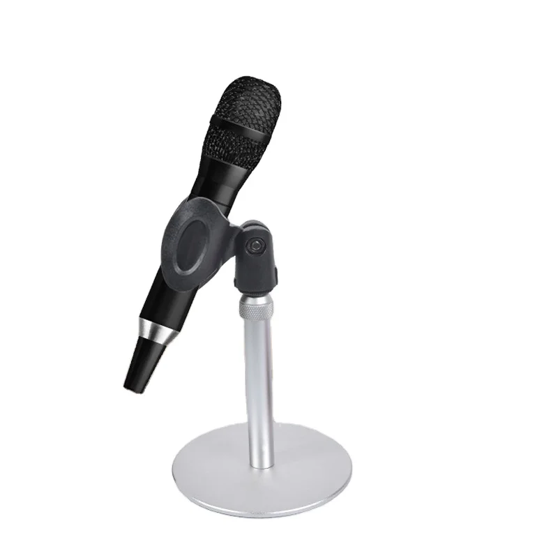 

2021 New Arrival Simple Design Flexible 180 Rotatable Microphone Stand For Living Broadcast, Black, silver, red