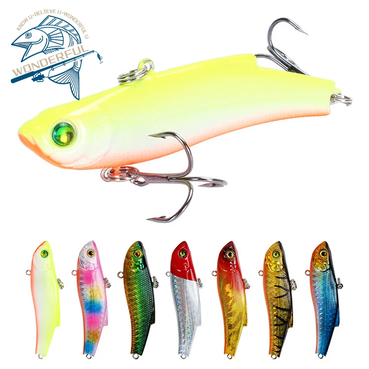 

High Quality 70mm 18g Plastic Hard Artificial Big Game Fishing Bait Casting Sinking VIB Lure For Saltwater