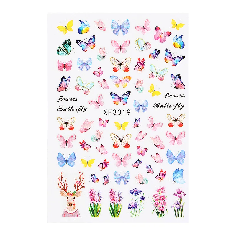 

Art Nail Phototherapy Product Magic Color Butterfly Nail Sticker Printer Flame Waterproof Bride Clip Gel Nail Stickers, Shown