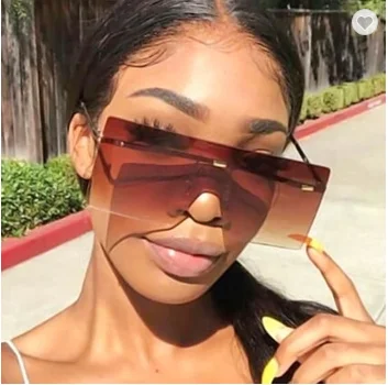 

Eyewear 10239 Fashion Women Sun glasses Oversized Square Rimless Sunglasses