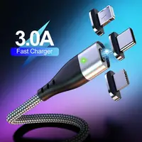 

Free Shipping USLION QC 3.0 Fast Charging Cable for Micro USB Flat Magnetic USB Charger Cable for Type C