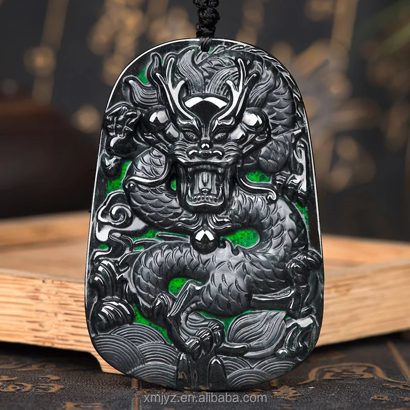 

Natural Ink Cui A Cargo Jadeite Ink Jade Dragon Brand Jade Pendant Zodiac Dragon Ice Pendant Sihui Jade Wholesale