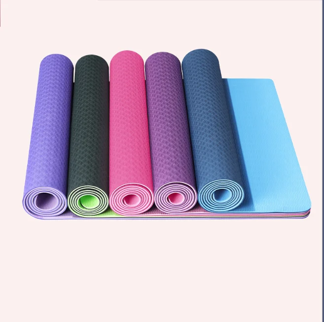 

Eco-friendly TPE Carrying Strap Exercise Light Weight Folding Yoga Mat Blank Customized Color Available Logo Yoga Mats