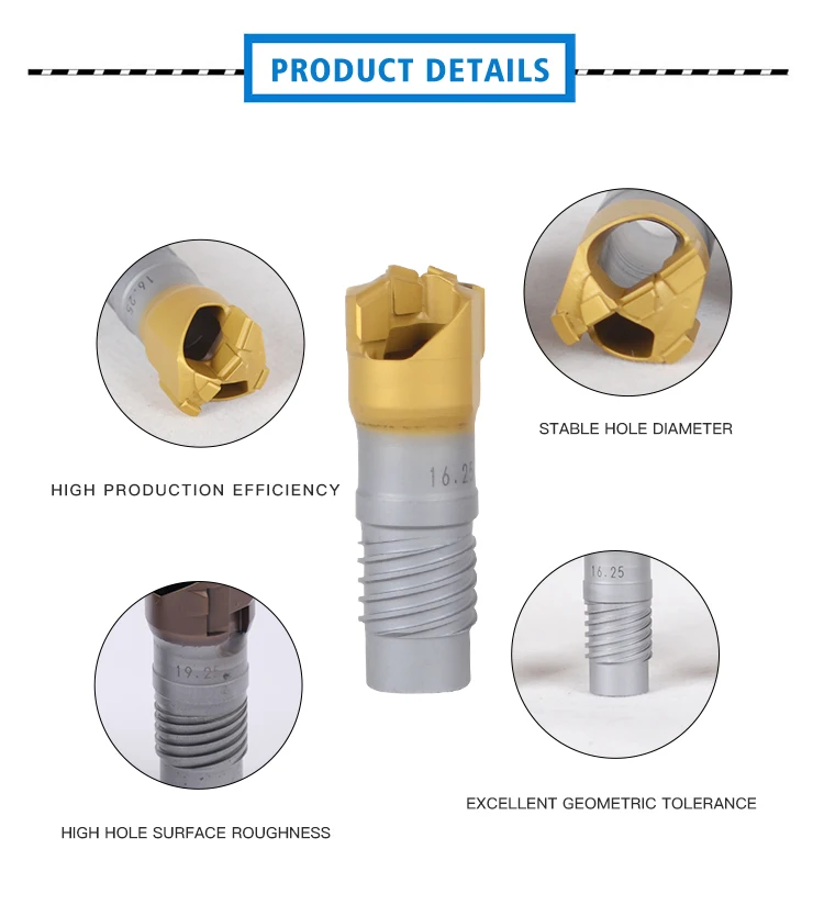 deep single tube drills with external 4 start thread adjustable diameter
