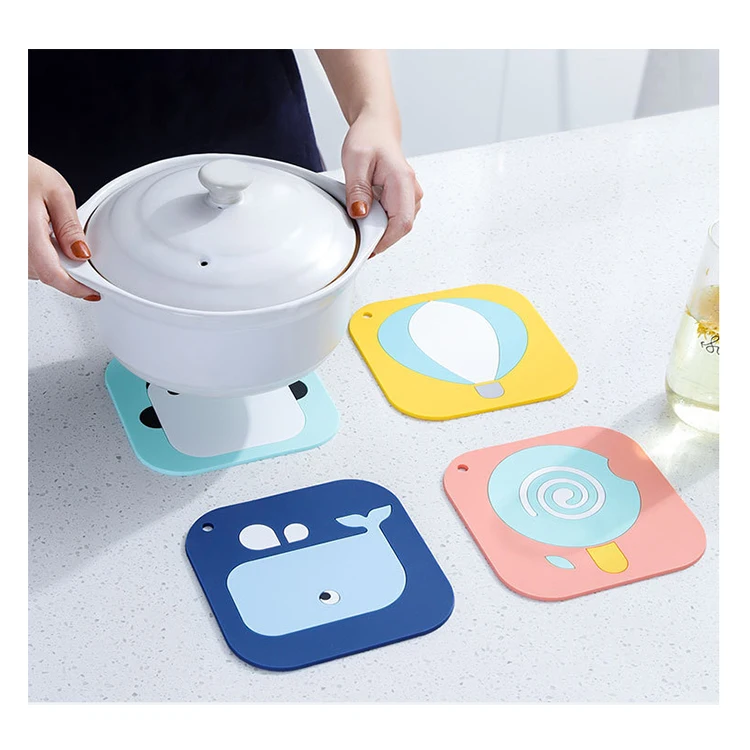 

Table Decoration Kitchen Pot Holder PVC Placemat Cup Macaron Silicone Mat Drink Coffee Coaster, Customized color