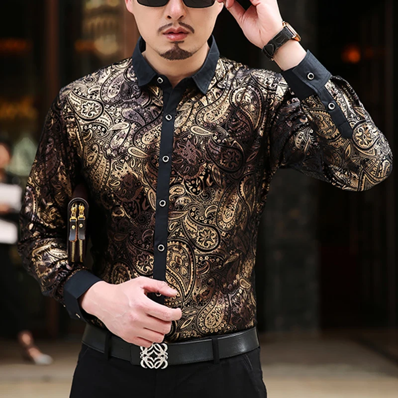 Men Custom Business Dress Flower Print 