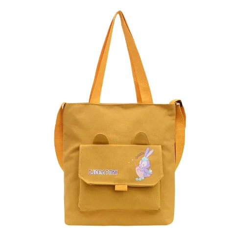 

Ins new Japanese canvas bag women's handbag cartoon One Shoulder Messenger Tote Bag, Customized color