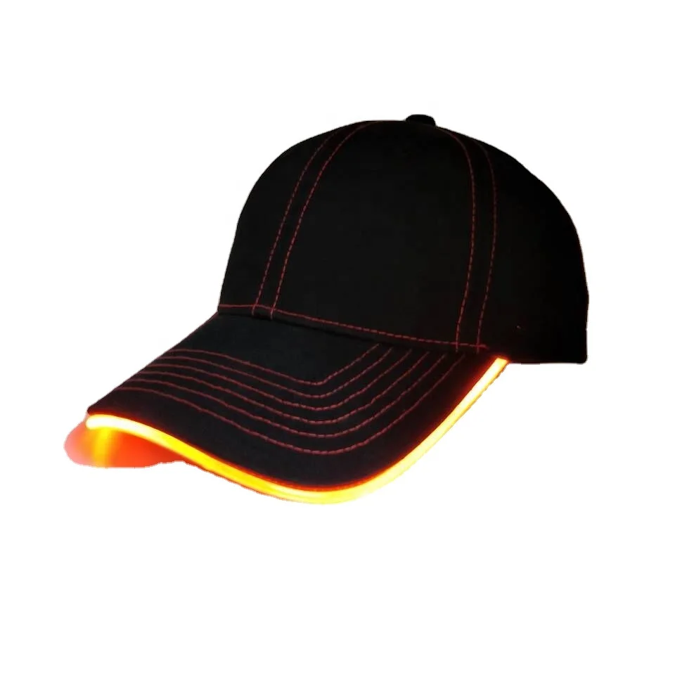

cool colorful red led glowing 3d embroidery baseball cap&hat, Customized