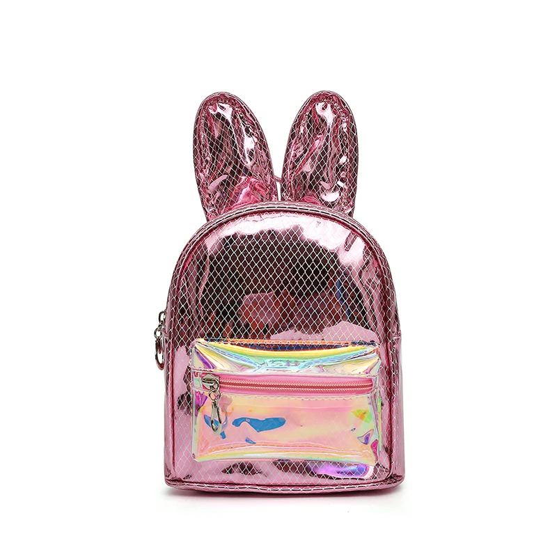 

New Children's Bag Korean Version of the Grid Sequined Rabbit Ears Small Backpack Cute Kindergarten Backpack, Pink+red+blue+black+gold+silver or customizable
