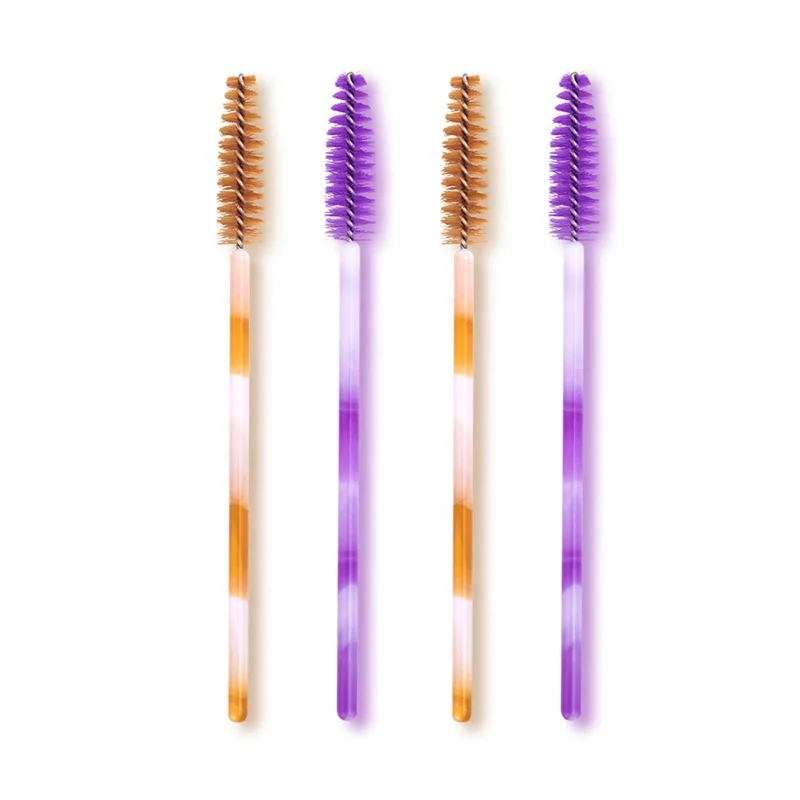 

Microblading Accessories Wholesale Dual Color Eyelash Cleaning Brush Mascare Wand Disposable Eyelash Brush With Low Price, Purple brush,yellow brush