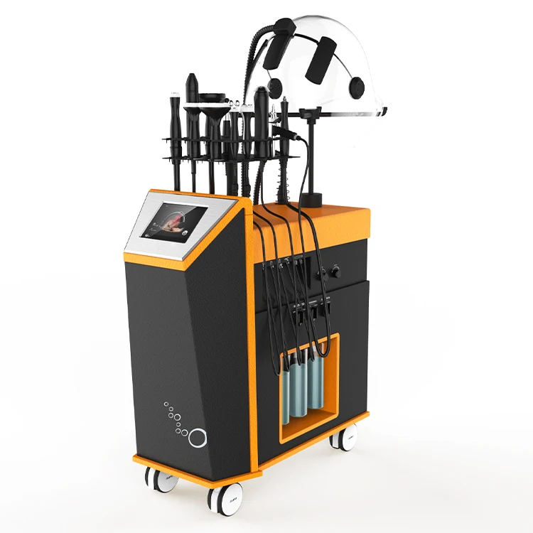 

Beauty Equipment 12 In 1 LED Mask Anti-Wrinkle Machine Micro Heating System Aqua Peeling Machine, Black+orange