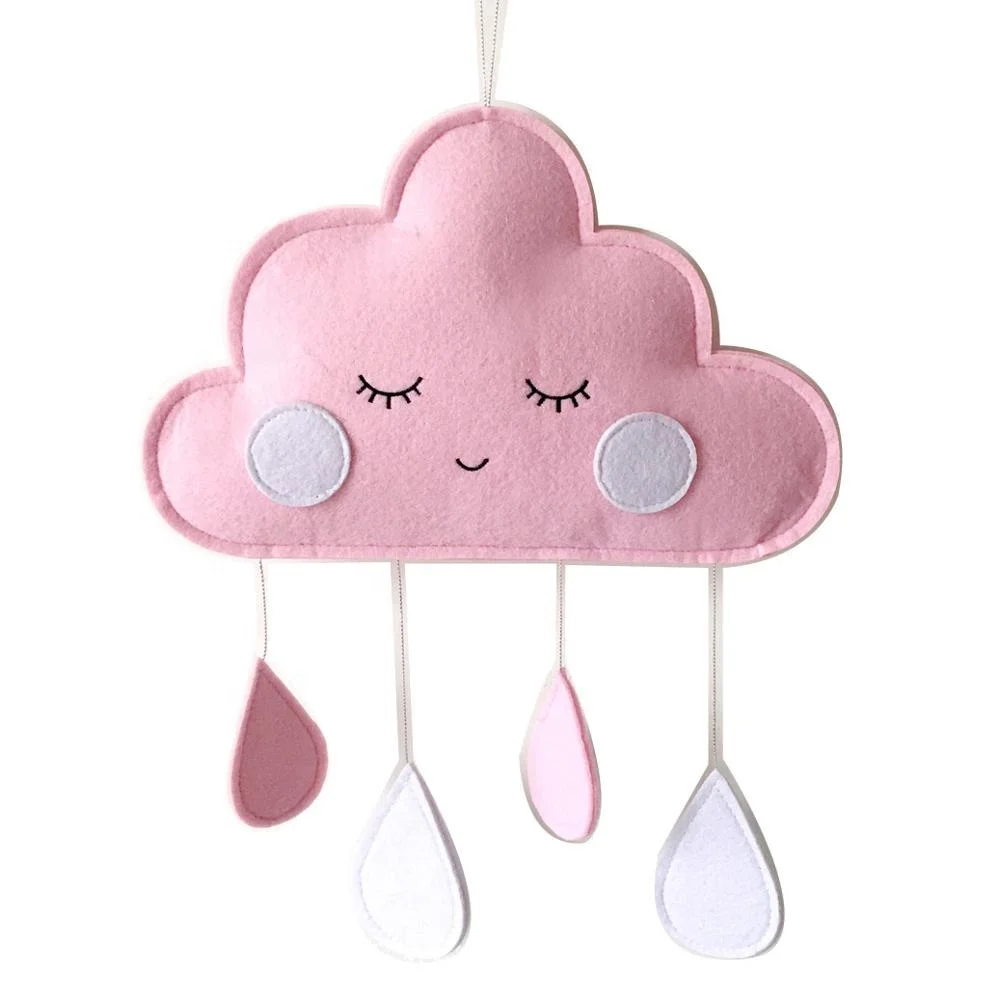

Cute Wool Felt Hanging Cloud Water Drop Raindrop Room Pram Nursery Room Decor Pendant Tent Wall Hanging Gift