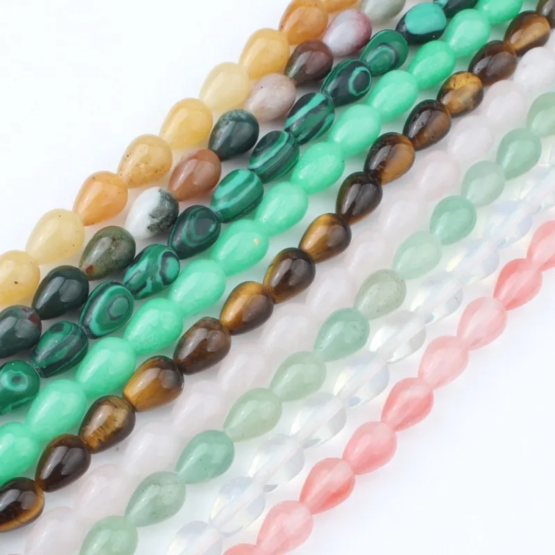 

Fashion Wholesale Natural 6x9MM Water Drop Stone Loose Beads for Jewelry Making Bracelets