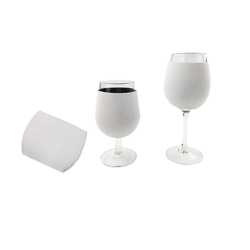 

Ready To Ship Blank White For Sublimation Insulated Wine Sleeves Neoprene Wine Glass Holder Sleeve