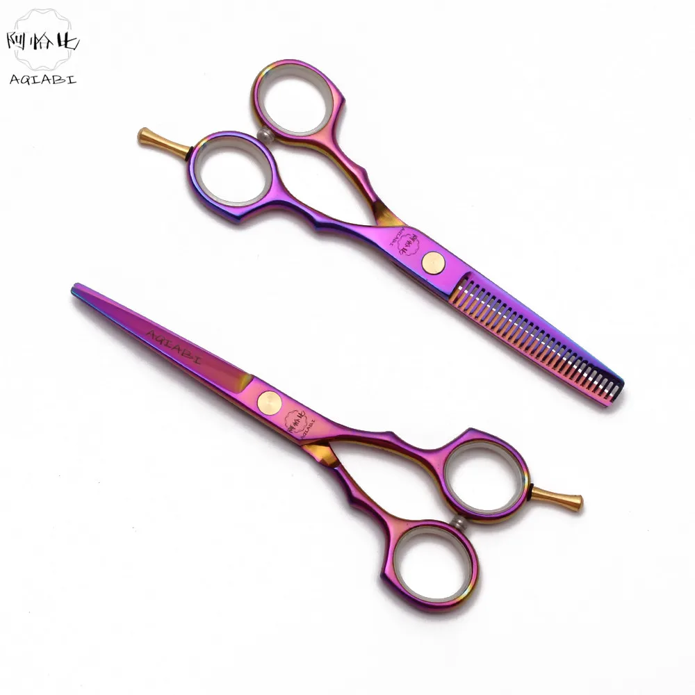 

Hair Cutting Scissors 5.5'' AQIABI Green JP Steel Hair Scissors Thinning Shears Hairdressing Scissors Multi-color A1104