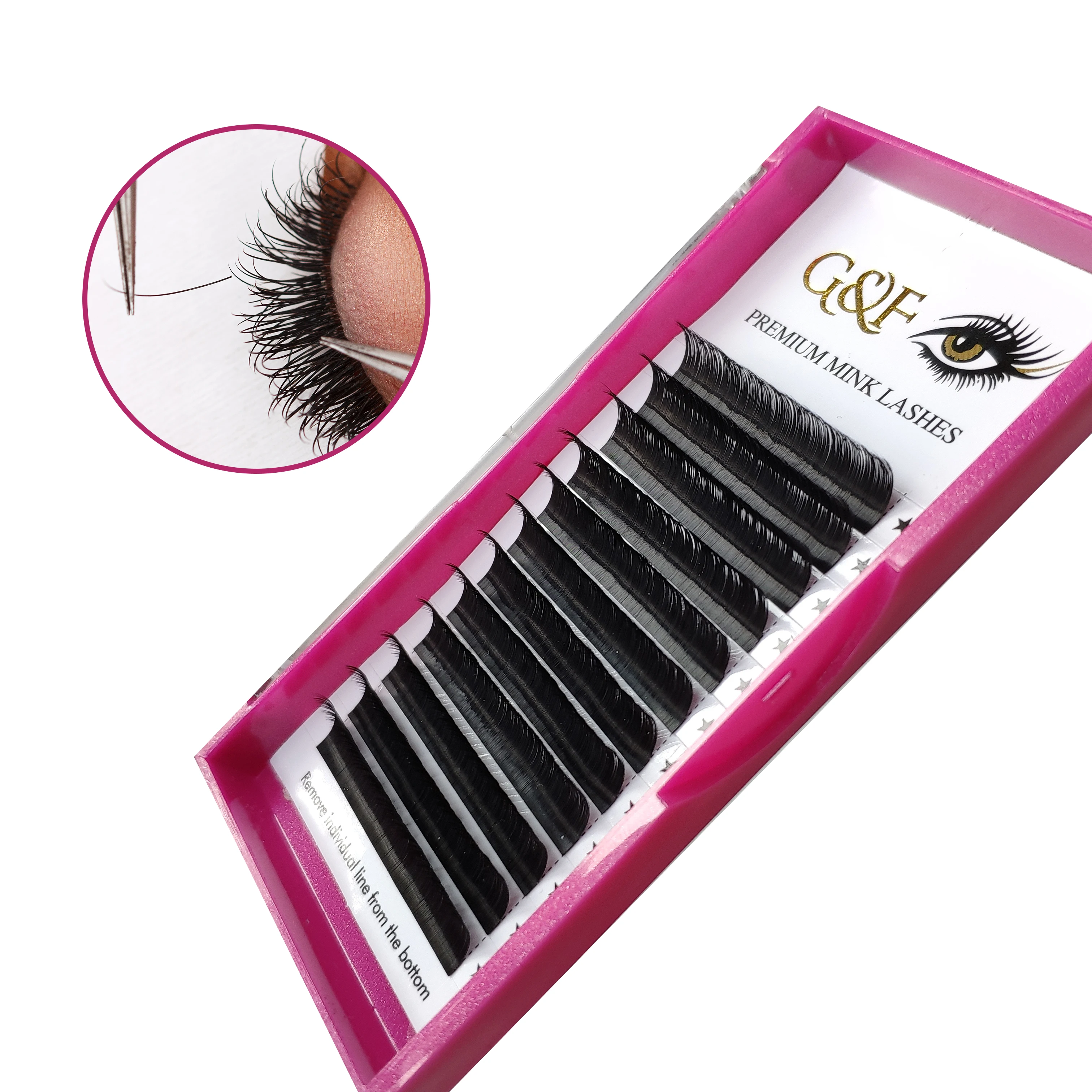 

High Quality korean pbt eyelash extensions individual single eyelash extensions mink lash extension, Natural black
