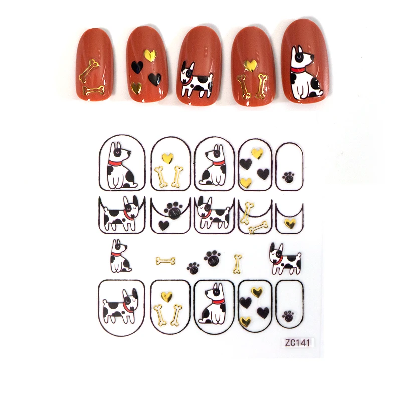 

2022 hot sell DIY dog decal new designed Nail Sticker for nail art decoration nail art decals, Customers' requirements