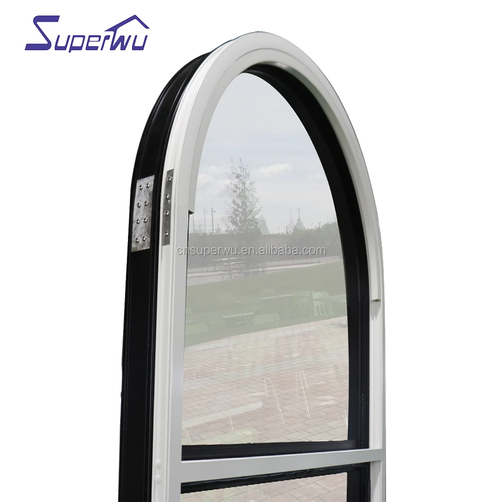 Australia standard new exterior aluminum window arch round fixed double tempered glass design hot sale