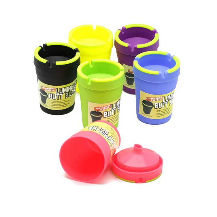 

Custom Plastic Butt Bucket Luminous Car Ashtray, Assorted colors