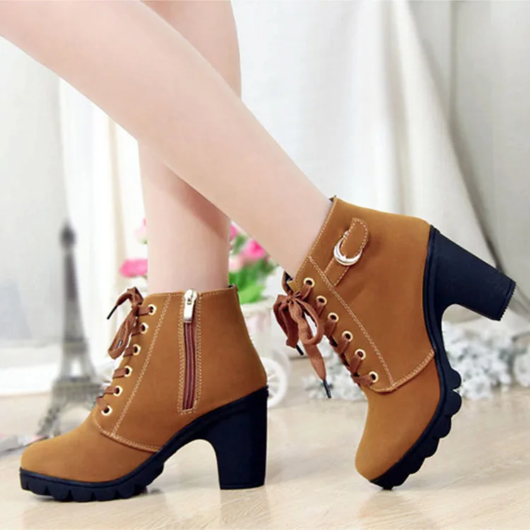 

Factory wholesale fall boots 2021 high-heeled casual boots shoe