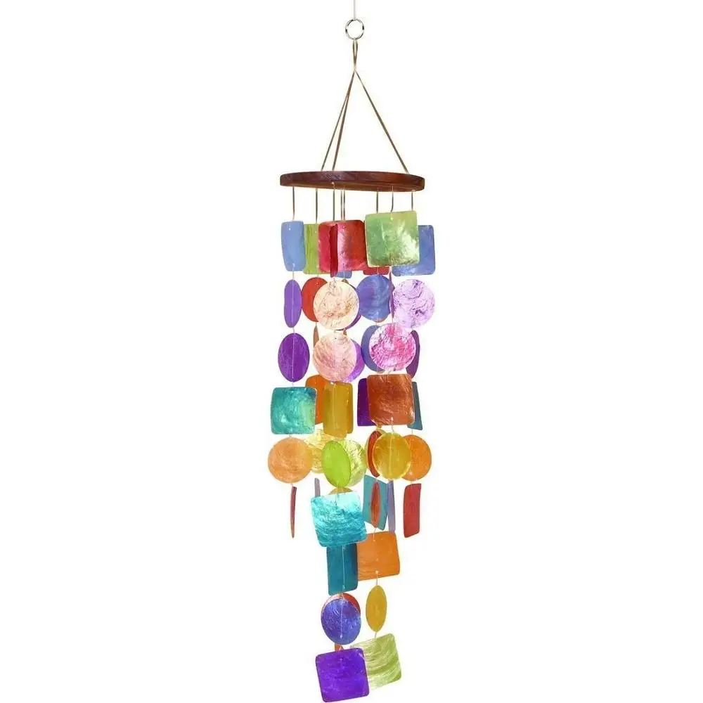 
Capiz Wind Chimes Natural material Indoor Outdoor Bell Wood Windchime Chime Wholesale OEM Customize LOGO 